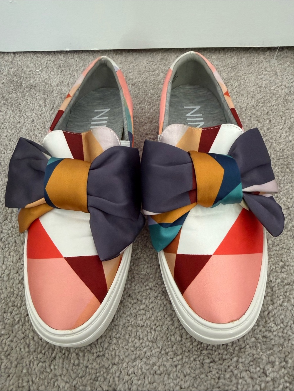 Nine West Multicolor Geometric Bow Slip-On Sneakers - Women